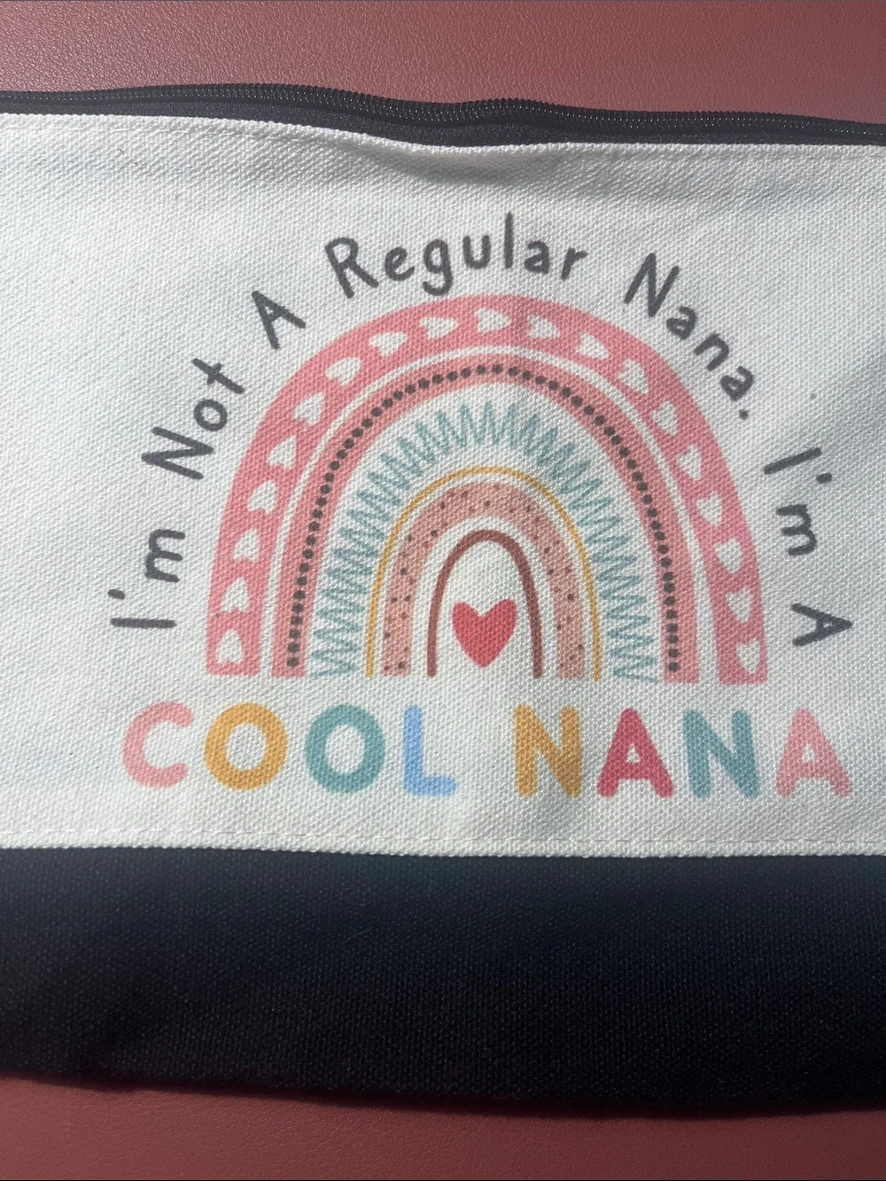 Cool Nana Rainbow Canvas Zipper Pouch NWOT
